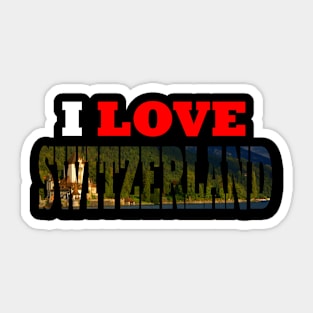 I Love Switzerland Interlaken Castle Sticker